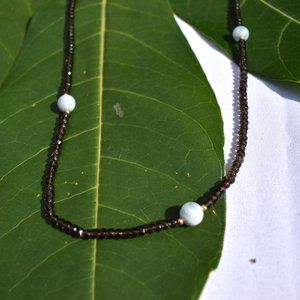 Rarities Smoky Quartz and Aquamarine 36 inch Necklace